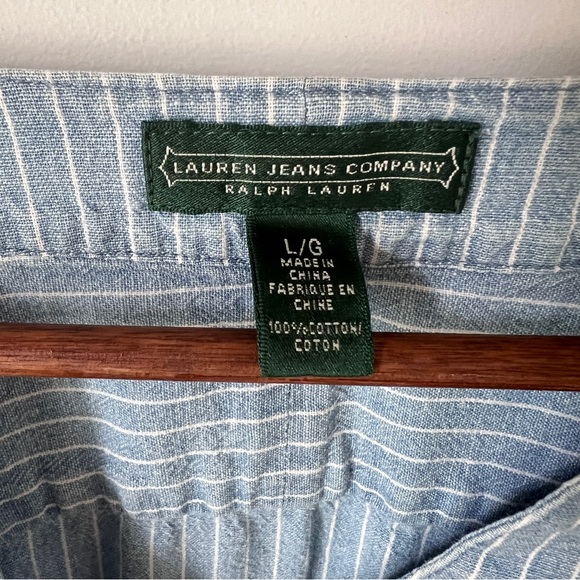 Ralph Lauren Jeans Company Top Longsleeve Roll Up Cotton Womens Size Large - Picture 2 of 9